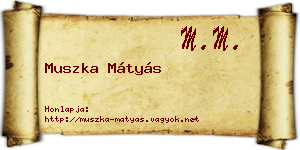 Muszka Mátyás névjegykártya