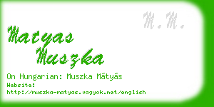 matyas muszka business card