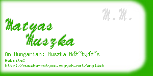 matyas muszka business card